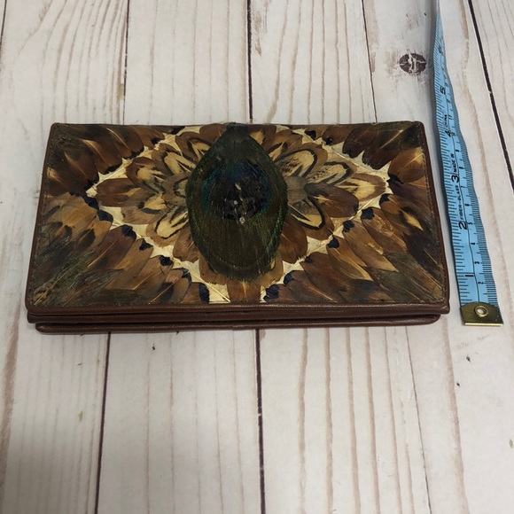 🌻 VTG Peacock Wallet Clutch Mini Purse - Picture 10 of 13